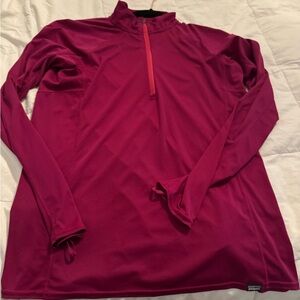 Patagonia Women's Maroon Quarter-Zip Capilene baselayer